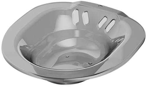 Sitzbad, tragbar, über der Toilette, Einweichen, Reisebidet, Überlaufschutz, 14 x 15 x 4 Zoll, Bidetaufsatz für Hämorrhoiden, postpartale Privatpflege (transparent grau), Bidetaufsatz für Toilett
