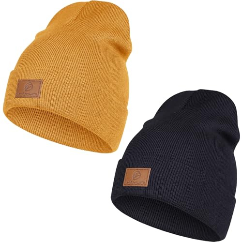 HAMUNI Beanie Mütze Herren Damen Klassische Wintermütze Acryl Beanie Hat