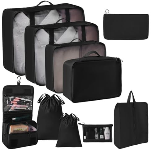 10-teiliges Packwürfel Set – Reiseorganizer für Koffer & Rucksack