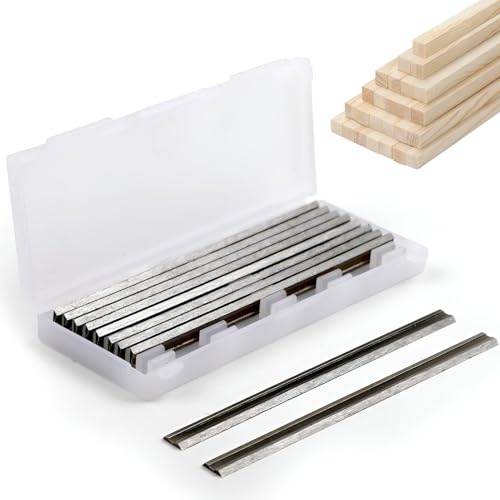 10 Stück Hobelmesser Set,Hobelmesser 82mm,82 X 5,5 X 1,2mm Elektrohobel Hss Klinge,Professional Holz Ersatzmesser Wendeklingen Für Holzbearbeitungsmaschinen,Maklta-Hobel,Bosch
