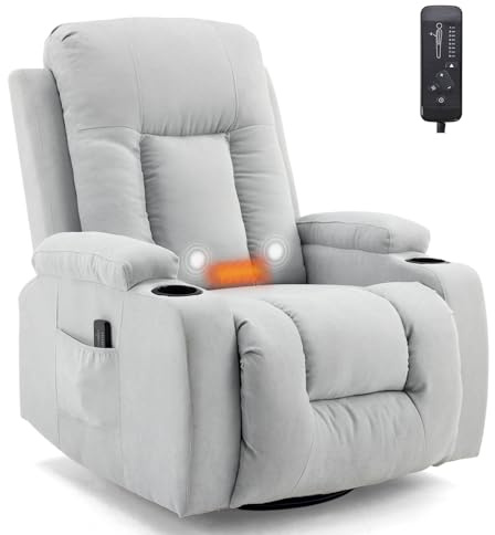 LEADZM Fernsehsessel Relaxsessel mit 360°-Drehung, Elektro-Massagesessel