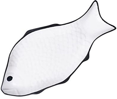 TOYANDONA Assiette Céramique Forme Poisson de Taille Importante pour Cuisson Vapeur Micro-ondes Plateau Multifonction Cuisine Pratique et Design Créatif