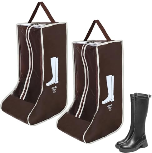 2 Pack Boot Storage Bag, Tall Boots Storage/Protector Bag, Portable Dust Proof Boot Bags for Cowboy Boots, Shoe Cover Protector Carry Bags with Handle for Organizer Packing Travel and Daily Use