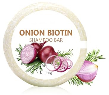 Onion Shampoo Bar, Shampoing Oignon Savon, Effet Anti-Frisottis, Lisse et brillant, Pour Tous Types de Cheveux Hommes et Femmes (1PC)