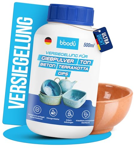 BIBODU Sigillante per Ceramica 500ml | Impermeabilizza Argilla, Gesso e Terracotta | Sigillante Impermeabile per Argilla Senza Solventi