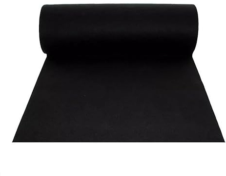 Passatoia Nera Antiscivolo da Cerimonia, Tappeto Runner per Matrimoni, Chiesa, Eventi e Fiere, Ricevimenti, Allestimenti e Sfilate, Moquette Tessuto Resistente, Facile da Posare, Larghezza 1 o 2 metri