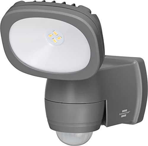 Brennenstuhl Batterie LED Strahler LUFOS/Kabelloser LED Außen-Strahler mit Batterie und Bewegungsmelder (Fluter batteriebetrieben mit 4 hochwertigen Marken LEDs, 210 Lumen, für außen IP44)