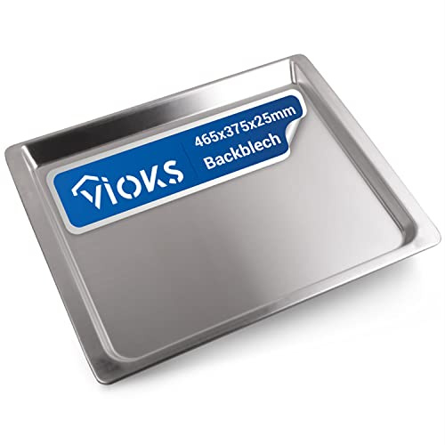 VIOKS Tiefes Backblech 465x375 x25mm Ersazt für Siеmens Backblech Constructa 00438155 438155 / Alu Bаckblech 46 x 37 / Baking Tray/Bаckblech Tief & Ofen Bаckblech Siеmens Backofen