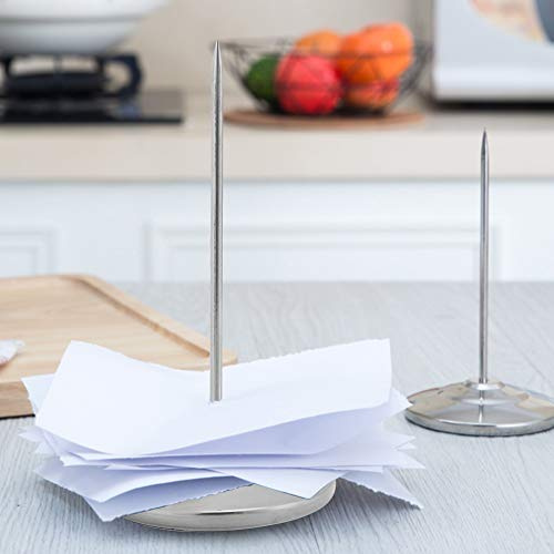 Edelstahl gerade Papier Memo Quittungshalter Spike Stick Rod Bill Gabel Quittung Hinweis Spike Stick Memo Clip für Office Restaurant Silber