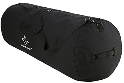 Hoplite Robuste Militär-Reisetasche aus Segeltuch, Militär- und Armee-Cargo-Stil, Allzweck-Tasche, Reisen und Aufbewahrung (schwarz, klein 53.3x91.4 cm)