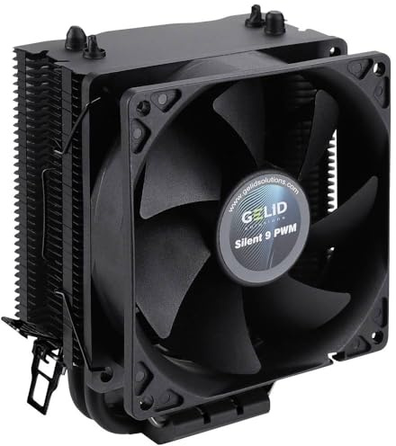 Gelid Solutions Black Frore - 2 Heatpipes Power - Ventilatore PWM 92 mm, rivestimento elettroforetico nero di alta qualità, nero