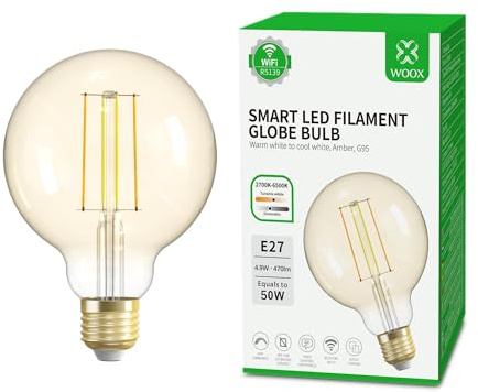 Woox Smart WLAN Vintage Glühbirnen, Smart Edison Retro Glühbirne Dimmbare LED Lampe E27