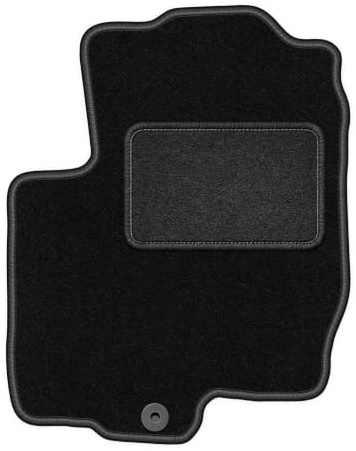 Velours-Fahrermatte passend für Mitsubishi Colt VI Z30 2004-2008, Schwarz | passend für Schrägheck; Velours-Teppich (Polypropylen), ca. 6,5 mm; rutschfest, vormontierte Befestigungen (Typ AV)