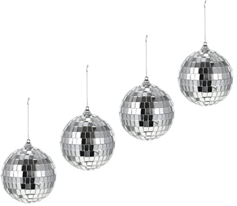 Beavorty 4stücke Spiegelkugel Discokugel Kleine Ornamente für Partydekoration Bühnendekoration für Hochzeiten Tortendekoration Bardekoration Stil Partyaccessoires