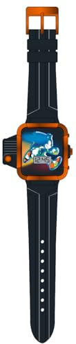 Sonic The Hedgehog Kids Flashlight LCD Watch – Black and Orange Design, Digital Display, Light-Up Feature, Adjustable Strap, Durable Build, Fun Sonic Artwork, Great for Gamers – Fits Wrists 5.5” to 8”