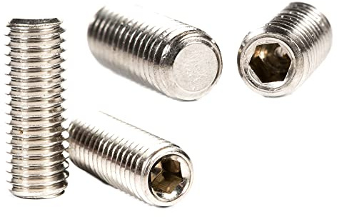 Lot de 20 vis sans tête M3 (3 mm x 8 mm) en acier inoxydable à pointe plate - Filetage métrique - Clé Allen