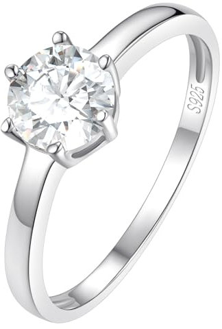 FindChic Silber 925 Ehering Zirkonia Ring Verlobungsring Zirkonia weiß im Brillantschliff Vorsteckring für Frauen Solitärring 60