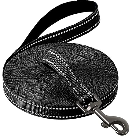 COMSLE Schleppleine für Hunde, 3m / 5m / 10m / 15m / 20m Robuste Lange Hundeleine Reflektierend Trainingsleine mit Gepolsterter Griff und handschlaufe, Ausbildungsleine für Kleine bis Große Hunde