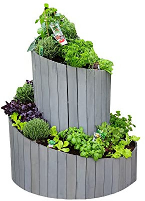 UNUS Holz Kräuterschnecke grau groß 4 m