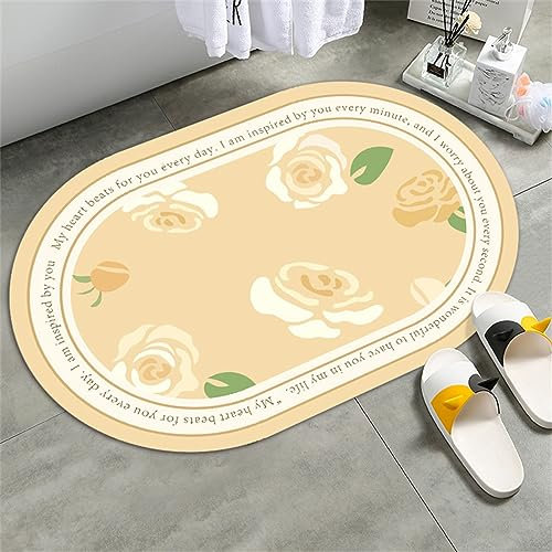 Hinnin Super Absorbierende Badematte Bodenmatte 70x120cm Teppich Läufer Duschvorleger Badematte rutschfest Fußmatten, Schnelltrocknende Badezimmerteppich Fußmatte Dusche, Badewannen Bathroom Mat Pink