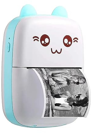 EXTRALINK EPP-002 Drucker Blau, Thermodrucker,Drucker Bluetooth, USB-C,1200 mAh, 210 DPI, Etikettendrucker,Taschendrucker, kompatibel mit Android und iOS, viele Funktionen Text- und Etiketteneditor