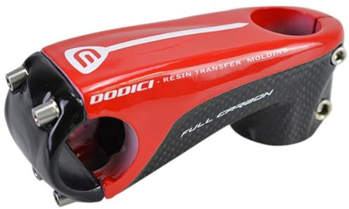 FukkeR 31.8mm 1-1/4'' Fahrradvorbau Mountainbike Vorbau Länge 80/90/100mm MTB Carbon Lenkervorbau 10 Degree Für Rennrad BMX XC AM FR DH Fixie Gear Bike (Color : Red, Size : 80mm)