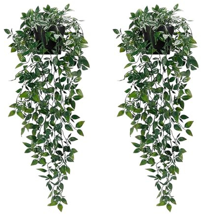 XongSyue Artificial Hanging Plants, 2pcs Artificial Plants Indoors in pots