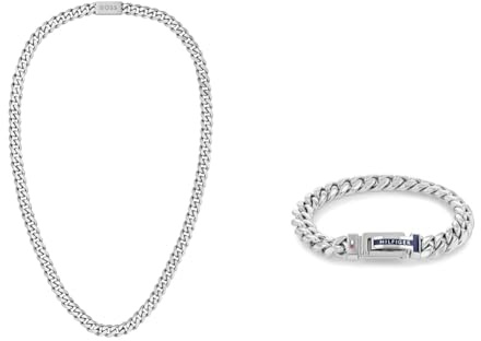 BOSS Jewelry Men's CHAIN LINK Collection Chain Necklace - 1580142 & Tommy Hilfiger Jewelry Men's Chain Bracelet Stainless steel - 2790433