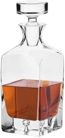 Carafe à whisky KROSNO Legend avec bouchon | 750 ML | Fait main | Verre cristallin | Verre sans plomb | Lavage des mains | Parfait pour la maison et les restaurants | Idéal pour offrir