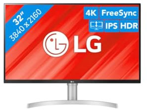 LG Pantalla de 31,5 Blanco IPS 16:9 UHD 4K 3840x2160 350cd/m² 5ms 2xHDMI Displayport HP2x5W AMD FreeSync™ Modo Das Black Stabilizer Pie reclinable Regulación Alto