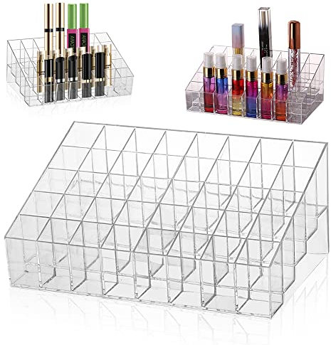 SPEACOUR Kosmetik Organizer, Transparente Make Up Organizer, 40 Plätze Kosmetikhalter, Acryl Lippenstift Halter, Kosmetischer Ständer, Acryl Organizer, Leere Lippenbox für Schmuck, Nagellack