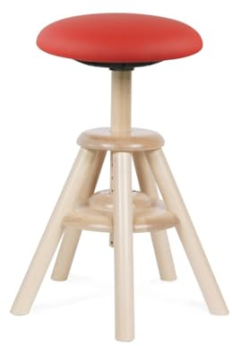 BALIMO® Wood – ergonomischer Bürohocker aus Holz – Bewegungshocker – Rückentrainer – Hocker mit frei beweglicher Sitzfläche – Sitztrainer für aktives Sitzen, Gestell Buche massiv (Kunstleder Rot)