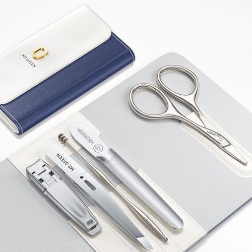 MR.GREEN Nagelknipser Set, 5PCS Nagelset mit Ultra-Thin Fingernagelknipser, Nagelfeile, Pinzette, Schere, Professionelles Maniküre Set für Männer und Frauen, Persönliches Pflegeset mit exquisitem Etui