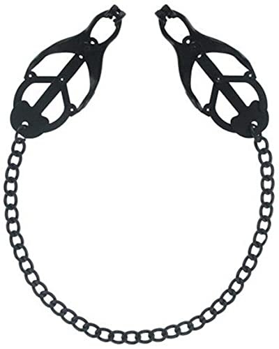 Clip vaginali regolabili Morsetti per capezzoli Clip nere con catena in metallo