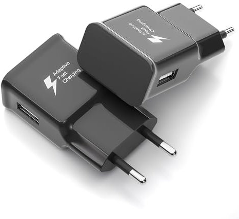 Newding 2 Pack Cargador USB Carga Rápida, Enchufe USB-A, Adaptador de Corriente Compatible con Samsung Galaxy S10 S9 S8 A53 A52s A51 A32 A17 A16 A13, Xiaomi, Redmi, Huawei, Móvil y Tablet