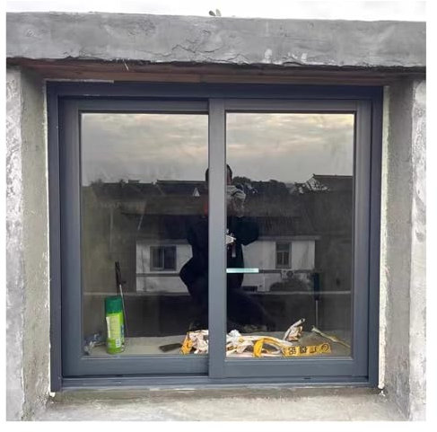 CYHTYM Finestra Scorrevole Finestra Scorrevole Orizzontale per seminterrato, Telaio in Lega di Alluminio e Vetro a Doppio Strato, con Finestra a zanzariera(80x100cm/31.49x39.37)