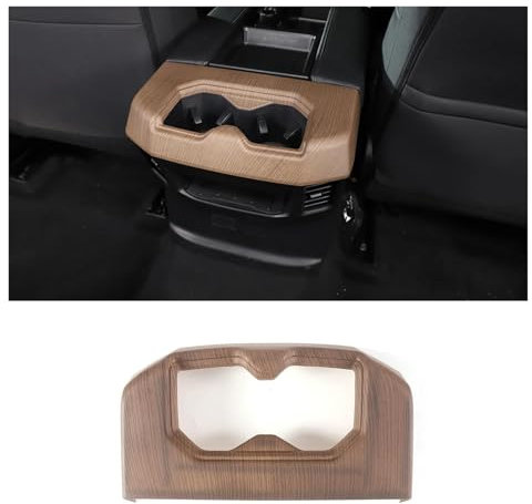 ABS Car Rear Drainage Cup Holder Decorative Frame Sticker For Toyota For Tundra For Sequoia 2022 2023(Pear wood grain)