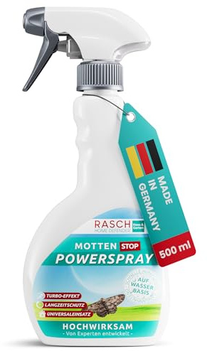 Rasch® Home Defender Mottenspray [500ML] - Anti Motten Spray zur Mottenbekämpfung - Mottenabwehrspray für Lebensmittel & Kleidermotten - Mottenvernichter für die Wohnung - Spraymittel Mottenstop