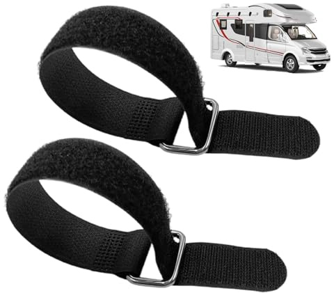 RJLCTH Kit de 2 correas de amarre para toldo de autocaravana, asegura los brazos de sombra de tu autocaravana contra el viento y viajes para remolques y accesorios de toldo de caravana (11.8 x 1