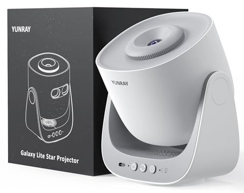 YUNRAY Proiettore Stelle Soffitto, Planetario Proiettore Cielo Stellato Galassia Realistico Luce Notturna con Batteria, Galaxy Lite per Bambini Adulti Camera Regalo Compleanno Natale - 2 Dischi