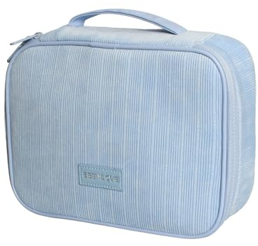 Borsa Da Toilette Da Viaggio, Beauty Case Portatile Per Donna E Uomo, Organizer Cosmetico Unisex Grande Capacità, Blu, 24x19x7cm