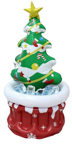 Lpoppcx Inflatable Cooler for Drinks | Christmas Tree Shape Lawn Decor,Holiday Ice Bucket | for Beer Red Wine Mineral Water Bar BBQ Picnic Garden Family Gatherings Backyard Events Dinner Parties