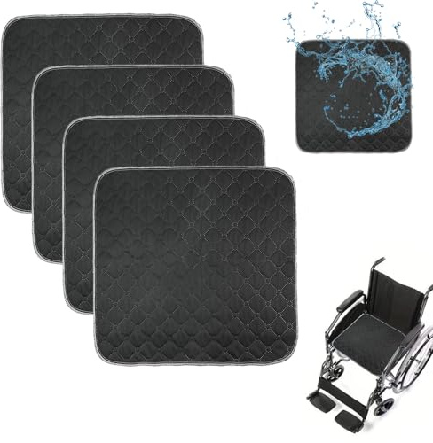 4 Stück Waschbare Inkontinenz Sitzauflage, Inkontinenzunterlage Waschbar 50x50 cm, wasserdichte & Saugstarke Inkontinenz Bettunterlage für Rollstuhl, Auto, Sofa - Wiederverwendbar & Hautfreundlich