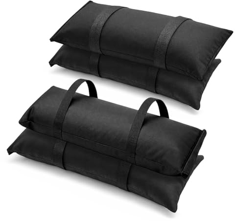 EMART Parasol Base Sand Bags, 50LBS Fillable Sandbag Weights, 600D Black Oxford Durable Umbrella Base Weight for Cantilever Parasol, Umbrellas and Garden Furniture (Without Sand) - 4 Pack
