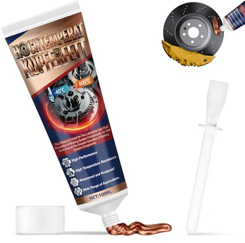 WEILAOK Grasa de Cobre, Grasa para Rodamientos, grasas Cobre, Resistente A Altas Temperaturas Ideal para Lubricar y Reducir el Ruido de Discos de Freno en AutomóViles, Motocicletas,100 Ml (B)