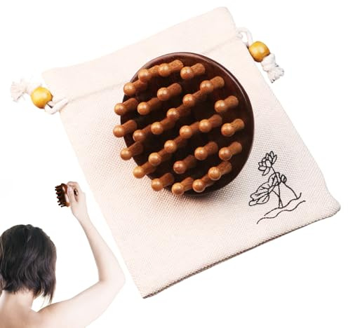 Peine de madera masajeador capilar Masaje Portátil Multifuncional Sándalo | Peine de masaje corporal de sándalo Para mujeres y niñas peine masajeador capilar de madera natural