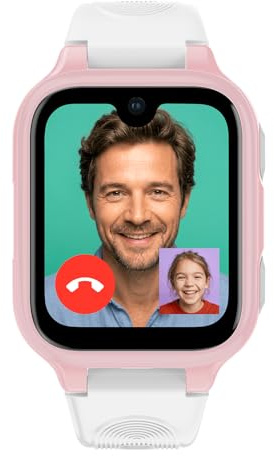 ICE-WATCH – Ice Kids 4G 2.0 Pink White – Rosa 4G-Smartwatch mit Standortbestimmung für Mädchen mit Silikonarmband – 025270 (40 mm) – Standortbestimmung über mitgelieferte SIM-Karte und Vertrag – GPS