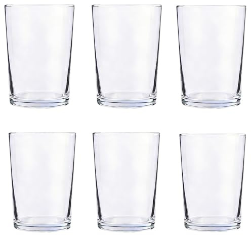 ASGRADO Vasos de sidra Vaso de Vidrio Transparente Resistente al Calor, Diseño Elegante, Apto para Bebidas Frías y Calientes (6, 50, Centilitros)