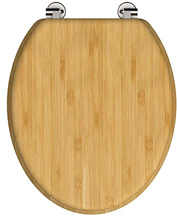 SCHÜTTE WC-Sitz - Toilettendeckel aus Bambus | Klodeckel ohne Absenkautomatik | Dark | 19401