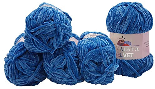 5 x 100 Gramm Ilkadim Export Velvet Micro-Polyester Strickwolle, Babywolle samtig 500 Gramm Wolle (petrol blau 90041)